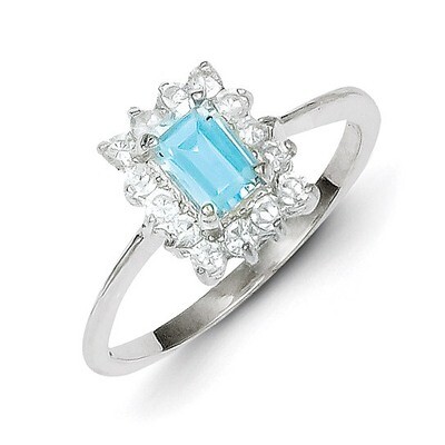 Blue Topaz Ring Sterling Silver QR695, MPN: QR695, 815479014065