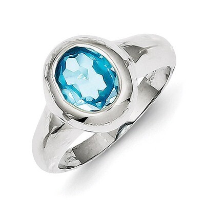 Blue Topaz Ring Sterling Silver QR715, MPN: QR715, 883957253152