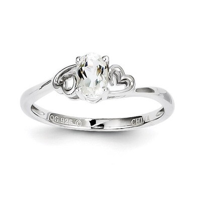 White Topaz Ring Sterling Silver QBR15APR, MPN: QBR15APR, 883957457840