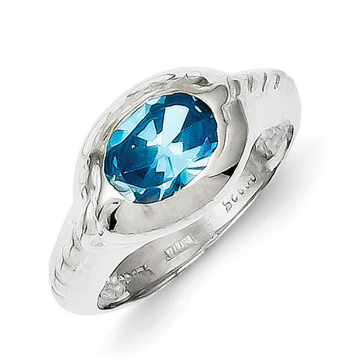 Blue Topaz Ring Sterling Silver QR719, MPN: QR719, 883957253220