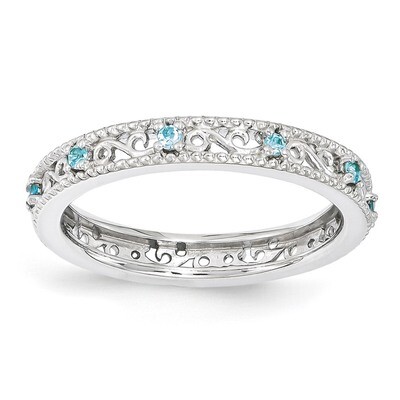 Blue Topaz Ring - Sterling Silver QSK1493, MPN: QSK1493, 886774205038