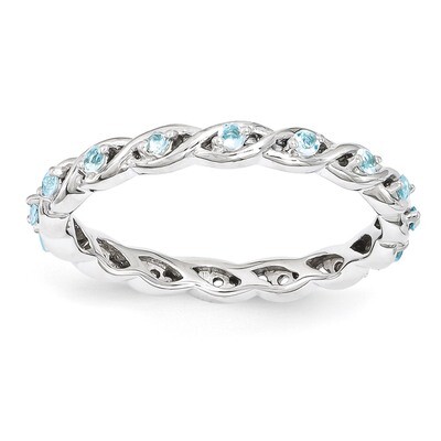 Blue Topaz Ring - Sterling Silver QSK1481, MPN: QSK1481, 886774204321