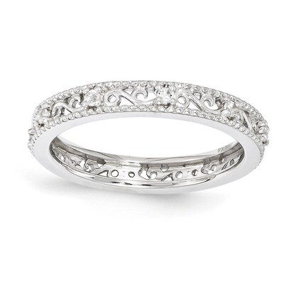 White Topaz Ring - Sterling Silver QSK1485, MPN: QSK1485, 886774204598