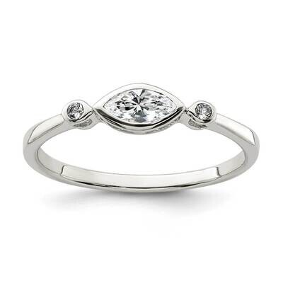 White Topaz Ring Sterling Silver Polished QR7065APR, MPN: QR7065APR, 883957619460