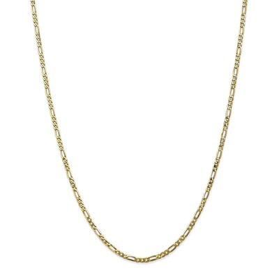 22 Inch 2.75mm Flat Figaro Chain 10k Gold 10FG070-22, MPN: 10FG070-22, 191101596742