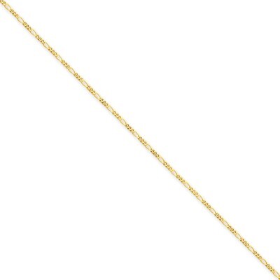 1.25mm Flat Figaro Chain 18 Inch 14k Gold PEN7-18, MPN: PEN7-18, 886774416137
