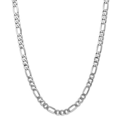 24 Inch 7.0mm Figaro Chain 14k white Gold WFIG180-24, MPN: WFIG180-24, 883957211541