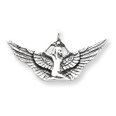 Antiqued Fairy Pendant Sterling Silver QC3910