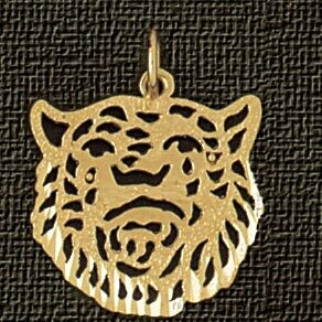 Dazzlers Jewelry Tiger Head Pendant Necklace Charm Bracelet in Yellow, White or Rose Gold 1713, MPN…