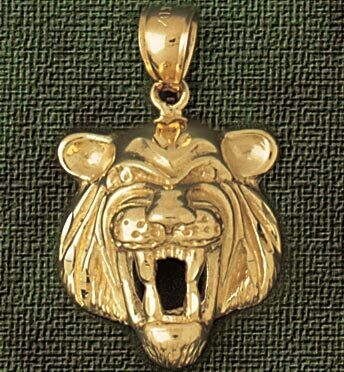 Dazzlers Jewelry Tiger Head Pendant Necklace Charm Bracelet in Yellow, White or Rose Gold 1710, MPN…