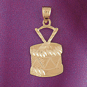 Dazzlers Jewelry Drum Pendant Necklace Charm Bracelet in Yellow, White or Rose Gold 6236, MPN: DZ-6…