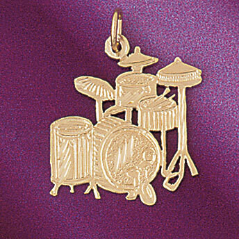 Dazzlers Jewelry Drum Kit Pendant Necklace Charm Bracelet in Yellow, White or Rose Gold 6233, MPN: …