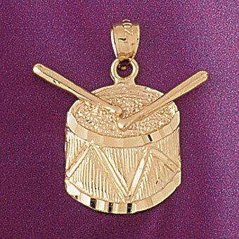 Dazzlers Jewelry Drum Pendant Necklace Charm Bracelet in Yellow, White or Rose Gold 6235, MPN: DZ-6…