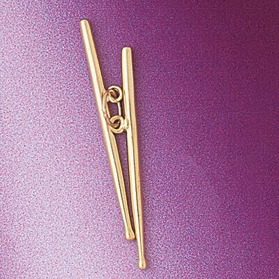 Dazzlers Jewelry Drum Sticks Pendant Necklace Charm Bracelet in Yellow, White or Rose Gold 6241, MP…