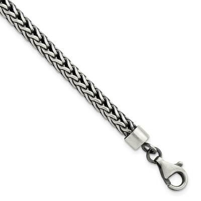 Satin &amp; Antiqued Franco Chain Bracelet Sterling Silver QG5730-8.25, MPN: QG5730-8.25, 191101770012