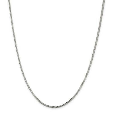 2mm Diamond-Cut Square Franco Chain 22 Inch Sterling Silver QQF060-22, MPN: QQF060-22,