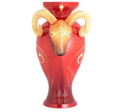 Franz Porcelain Great Joy Sheep Large Red Vase CP00033, MPN: CP00033,