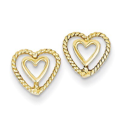 Heart Earrings 14k Gold S1346, MPN: S1346, 883957010601