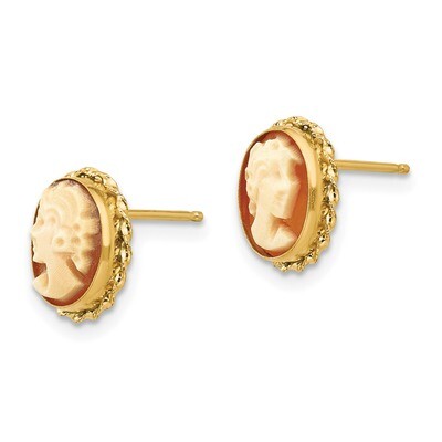 Cameo Post Earrings - 14k Gold SE1140 by Madi K, MPN: SE1140, 27657207187