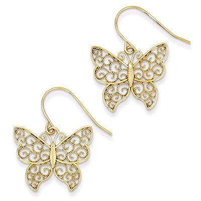 Butterfly Earrings 14k Gold TH621, MPN: TH621, 886774118901