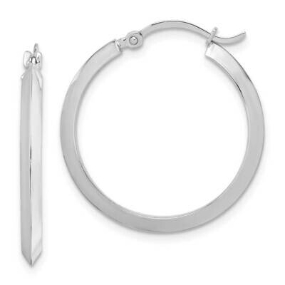 White Gold Hoop Earrings 14k Gold Polished  TF1630W, MPN: TF1630W, 883957977249