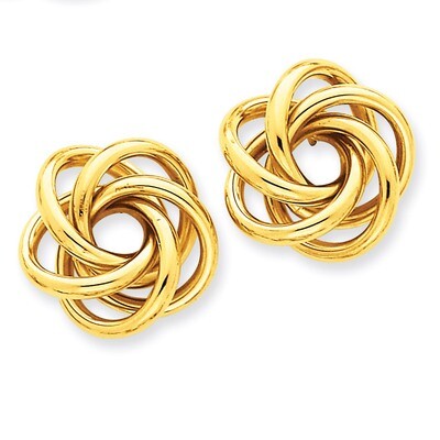 Love Knot Earrings 14k Gold E693, MPN: E693, 886774095332