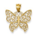 Filigree Butterfly Pendant 14k Gold K4240, MPN: K4240, 886774616919