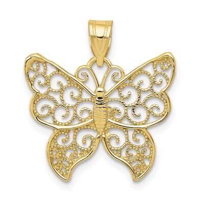 Filigree Butterfly Pendant 10k Gold 10K4240, MPN: 10K4240, 191101085260