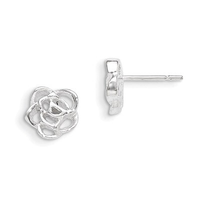 Flower Post Earrings Sterling Silver QE8630, MPN: QE8630, 883957578316