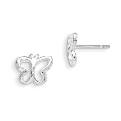 Butterfly Post Earrings Sterling Silver QE8635, MPN: QE8635, 883957578323