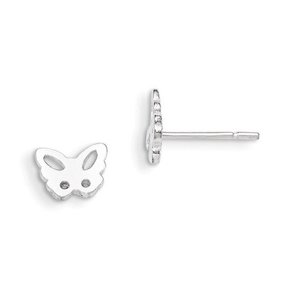 Butterfly Post Earrings Sterling Silver QE8637, MPN: QE8637, 886774558226