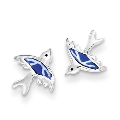Post Earrings Sterling Silver Enameled QE8661, MPN: QE8661, 883957569659