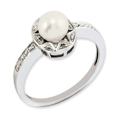 June Pearl Ring Sterling Silver Diamond QBR10JUN, MPN: QBR10JUN, 886774673431