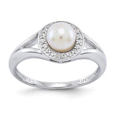 June Pearl Ring Sterling Silver Diamond QBR11JUN, MPN: QBR11JUN, 886774373201