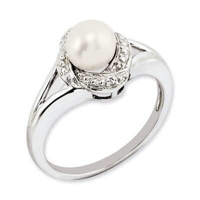 June Pearl Ring Sterling Silver Diamond QBR12JUN, MPN: QBR12JUN, 883957149226