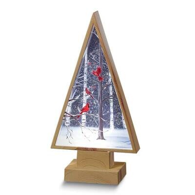 LED Cardinals in Wood Shaped Tree GM25620, MPN: GM25620, 89945735925