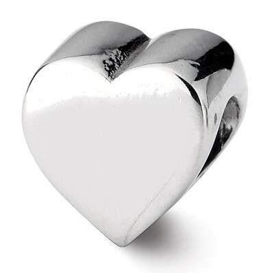Heart Shape Bead - Sterling Silver QRS1879, MPN: QRS1879, 883957310756