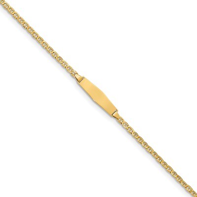Soft Diamond Shape ID with Semi-SolSoft Diamond Shape ID Ancho 14k Gold Polished DCID137C-6, MPN: D…