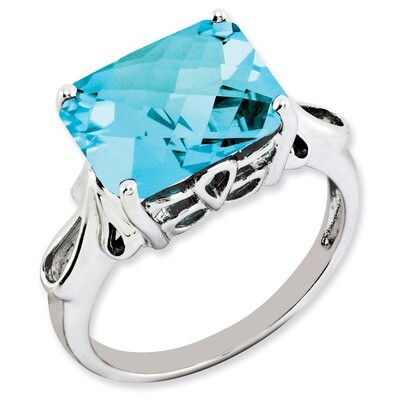 Blue Topaz Ring Sterling Silver QR2958BT, MPN: QR2958BT, 883957360720