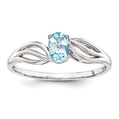 Light Swiss Blue Topaz December Ring Sterling Silver QBR17DEC, MPN: QBR17DEC, 883957353968