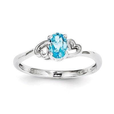Light Swiss Blue Topaz December Ring Sterling Silver QBR15DEC, MPN: QBR15DEC, 883957396804