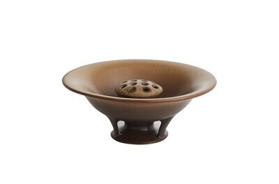 Mottahedeh Orion Flower Bowl with Frog Gold &amp; Brown R1507YBF, MPN: R1507YBF,
