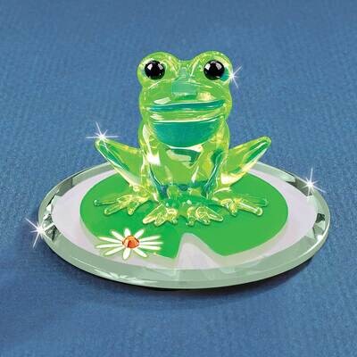 Frog &amp; Lily Pad Glass Figurine GM21686, MPN: GM21686, 708873042294