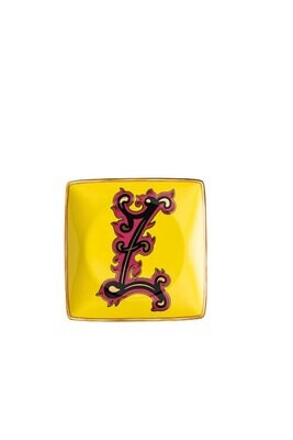 Versace Christmas Holiday Alphabet Canape Dish Alphabet Letter Z 4 3/4 Inch Square, MPN: 11940-4037…