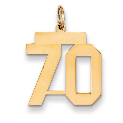 Number 70 Charm 14k Gold Medium Polished LM70, MPN: LM70, 883957135861