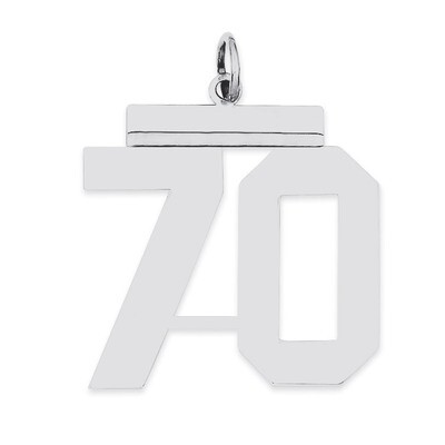 Charm Number 70 Polished Sterling Silver Large QPL70, MPN: QPL70, 191101281204