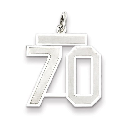 Pendant Number 70 Satin Sterling Silver Medium QPM70, MPN: QPM70, 883957127460