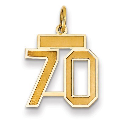 Number 70 Charm 14k Gold Small Satin  LSS70, MPN: LSS70, 883957069999