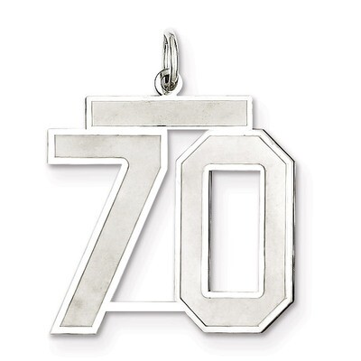 Pendant Number 70 Satin Sterling Silver Large QPP70, MPN: QPP70, 191101282096