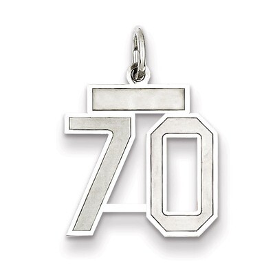 Charm Number 70 Satin Sterling Silver Small QPS70, MPN: QPS70, 191101282980